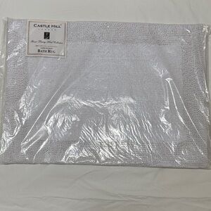 CASTLE HILL LONDON BATH RUG New! 100% COTTON white 17”X 24” (43cm X 61cm)